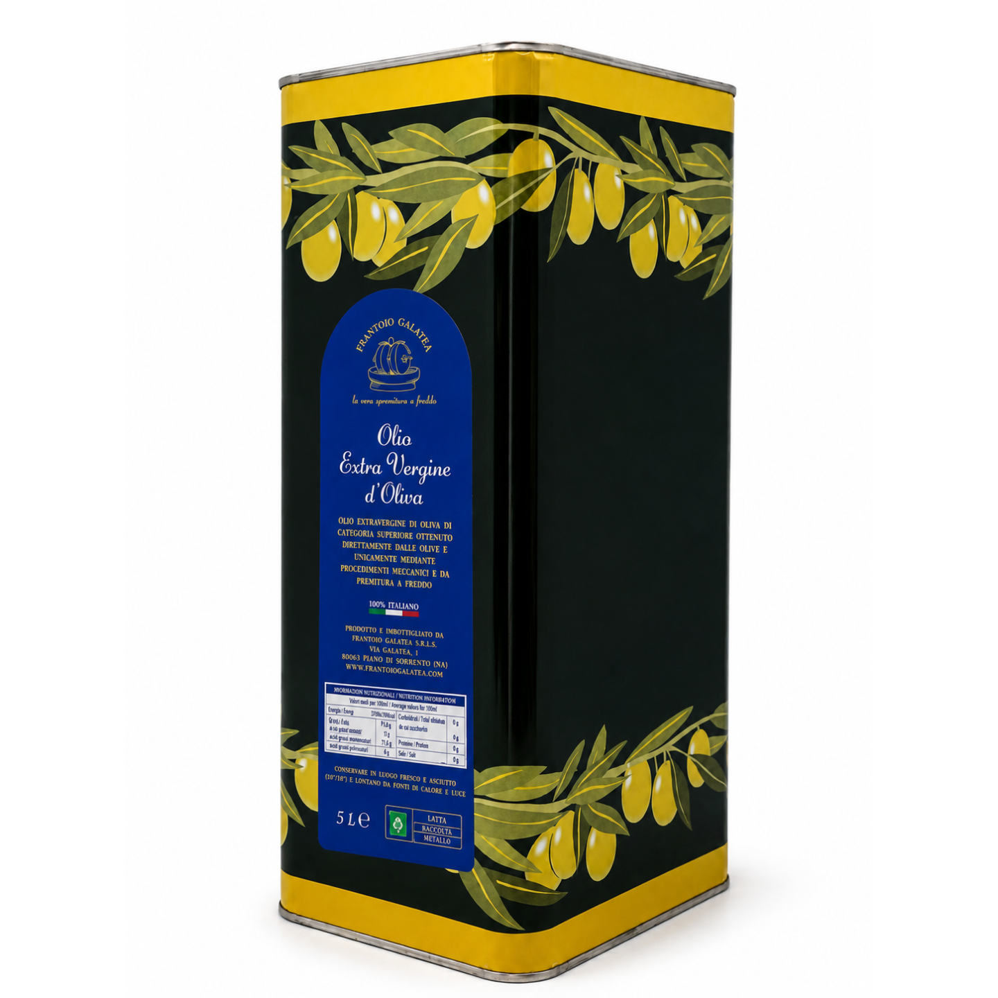 Olio Extra Vergine d'Oliva in lattina 5L - Frantoio Galatea
