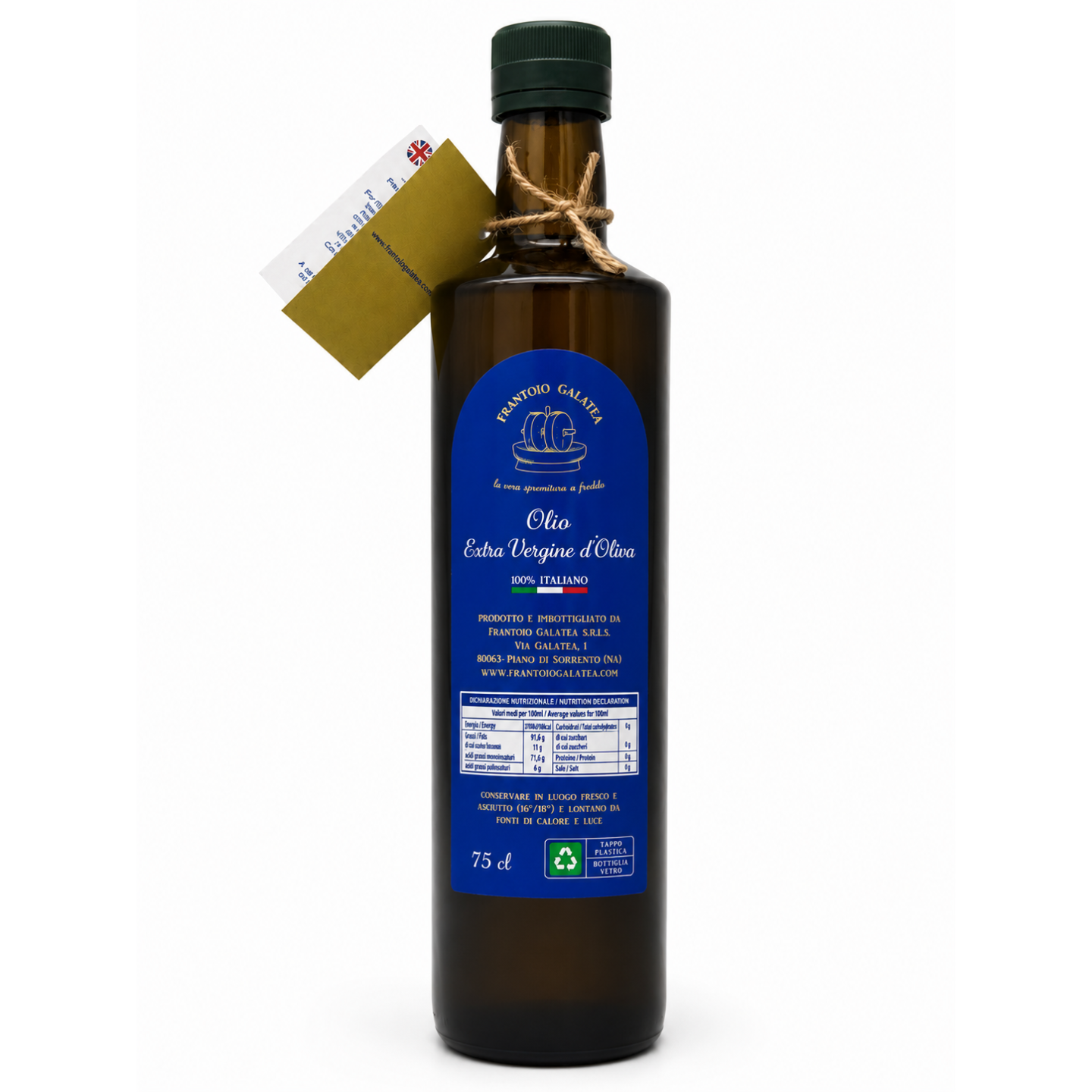 Extra Virgin Olive Oil in 0.75L tin - Frantoio Galatea