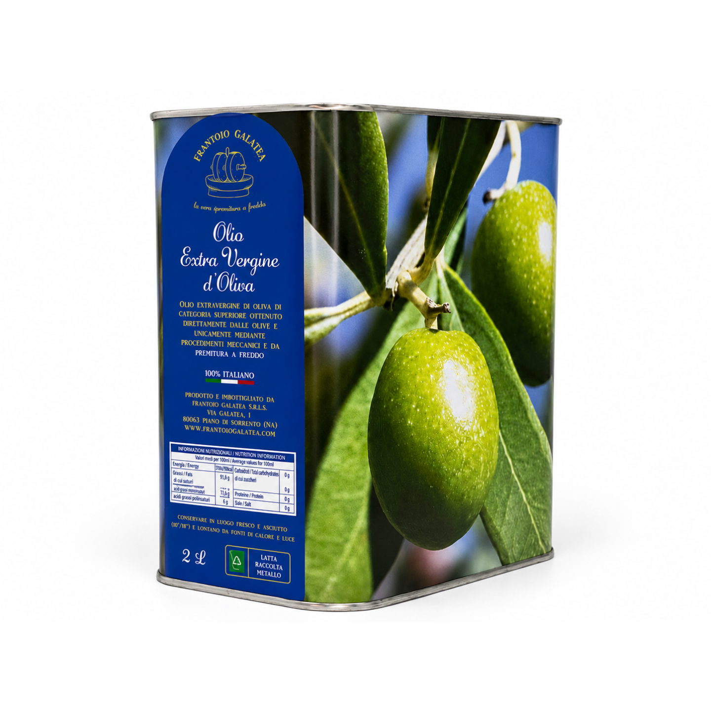 Olio Extra Vergine d'Oliva in lattina 2L - Frantoio Galatea